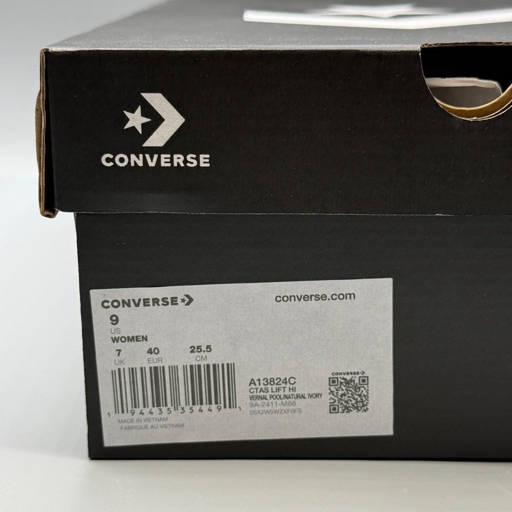 Converse Women's 9 Hi Top Platform Blue Sneakers Leather Suede CTAS Lift A13824C - Picture 9 of 13